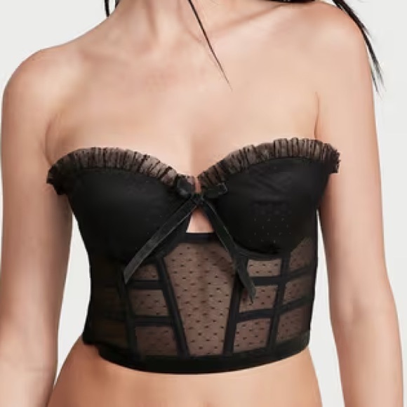 Victoria's Secret Other - NWT Victoria's Secret Black Bustier/Corset with Velvet Accents 32B